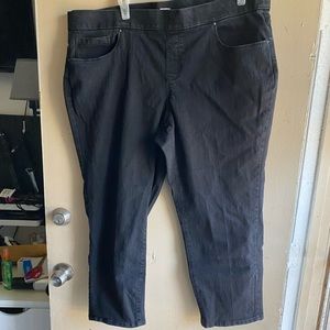Black Terra & Sky Straight Leg Pull On Jeans 2X